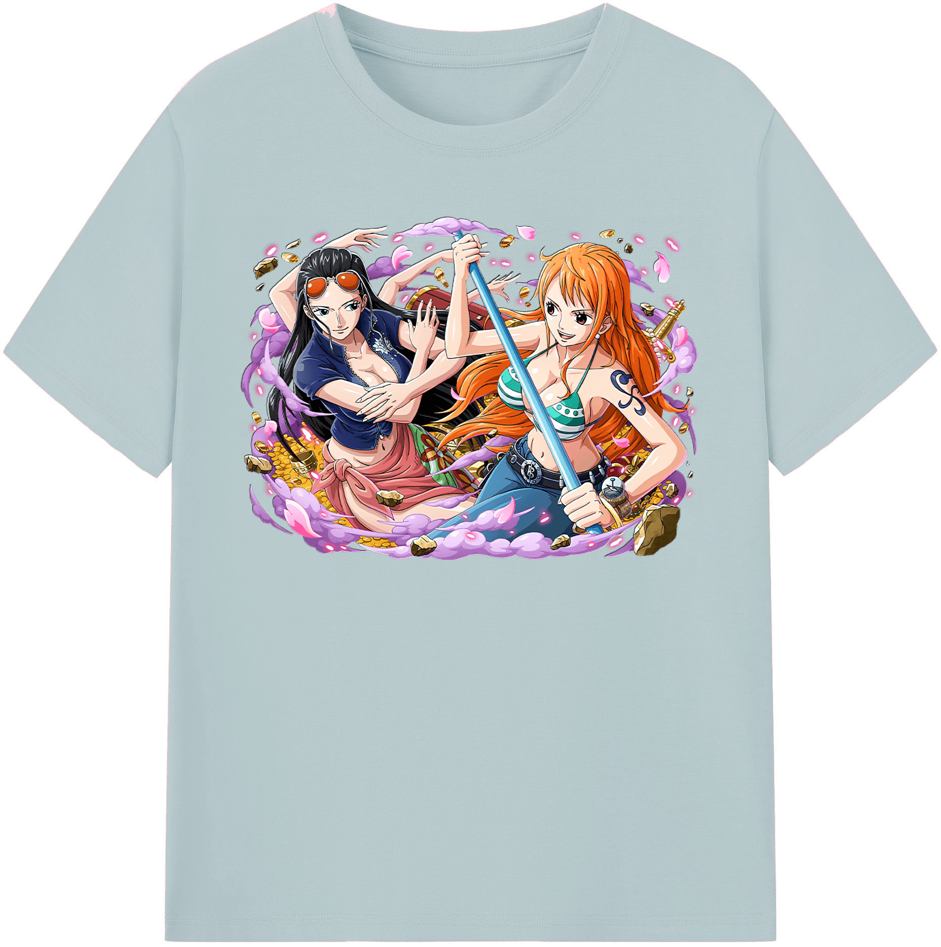 ワンピース ニコ・ロビン ONE PIECE Nico Robin 綿100％半袖Tシャツ（フロントプリント）